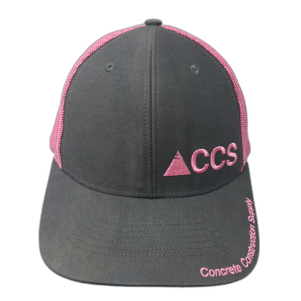Richardson Trucker Hat Gray Pink One Size Mesh Snapback Concrete Construction